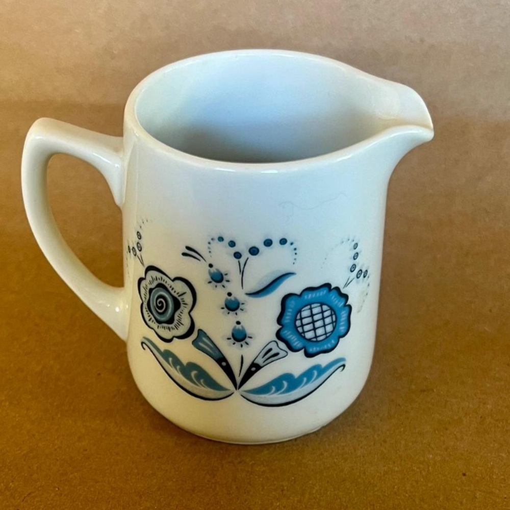 Vintage Swedish Blue Floral Cream Pitcher